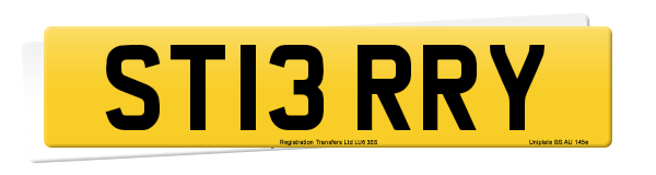 Registration number ST13 RRY